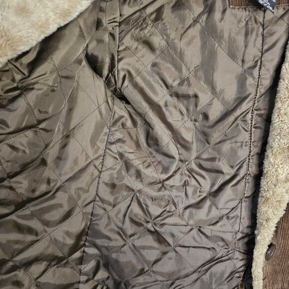 Vintage Northcrest Women's Dark Brown Corduroy Jacket with Tan Fur Collar Sz S - Picture 6 of 7